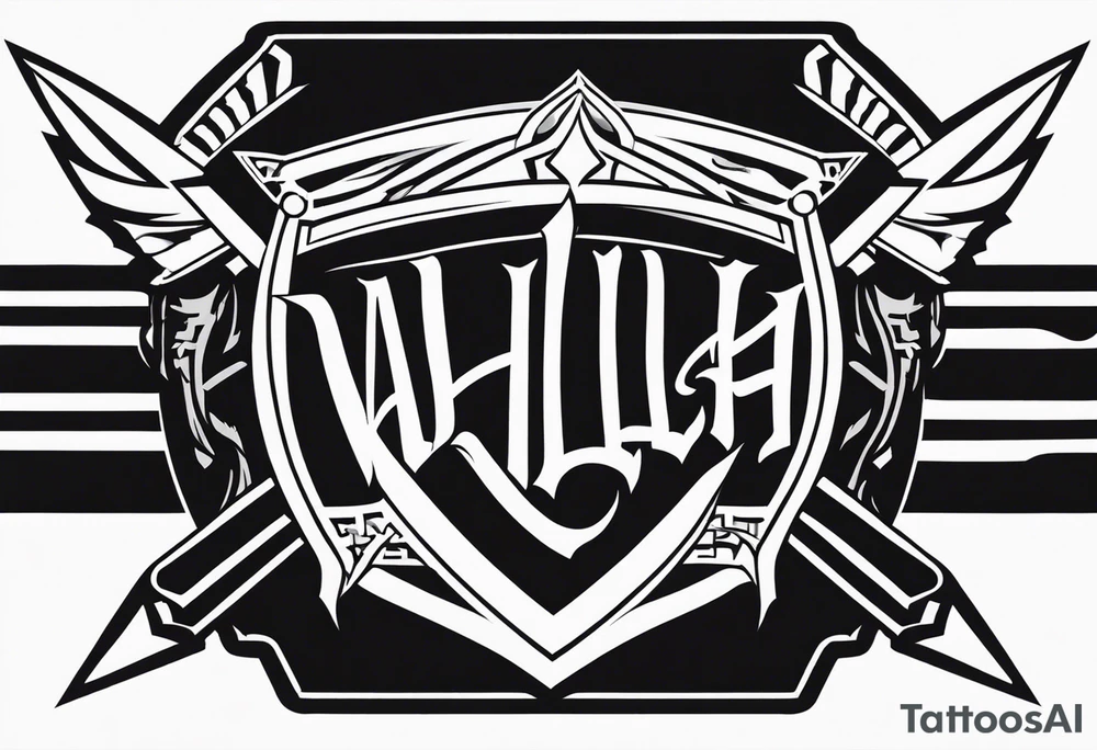 Valhalla Stairs sword shield tattoo idea