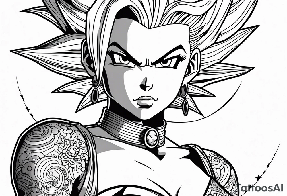 Dragon ball z character Android 18 naked tattoo idea