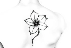Hong Kong Bahinia Flower, similar to the one on the hong kong flag, no stars inside the flower, the center of the flower is on the right elbow and wraps around the arm. tattoo idea