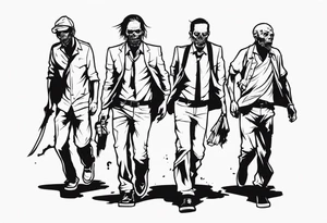 zombies walking tattoo idea
