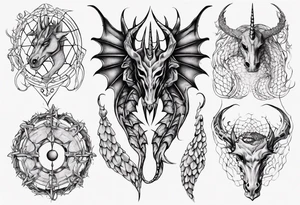 Black widow queen tangled web dragon scales unicorn tattoo idea