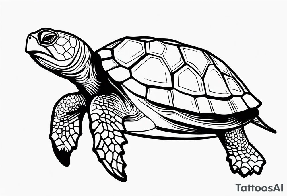 fineline turtle tattoo idea