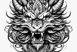Animal Head ONLY: Chinese Dragon front facing tattoo idea