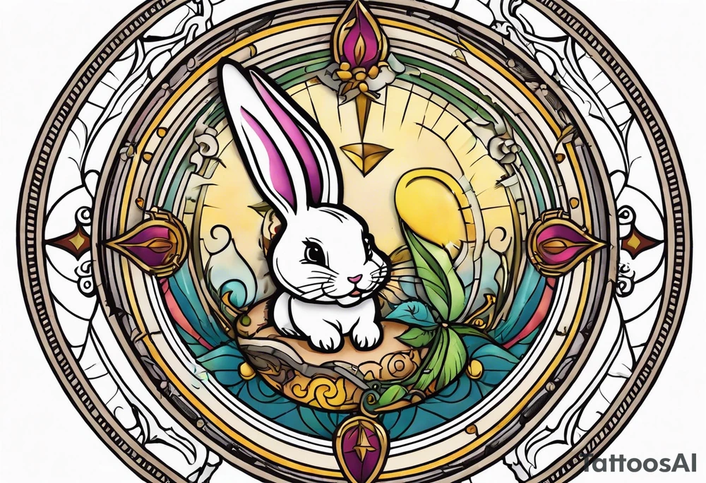 Dead rabbit fairy compass tattoo idea