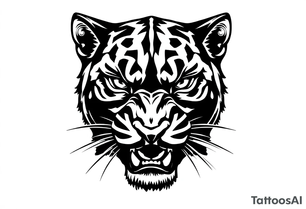 Black Panther head tattoo idea