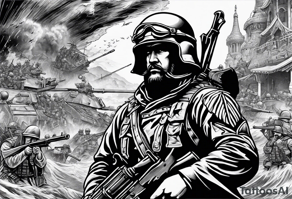 Tattoo showing war tattoo idea