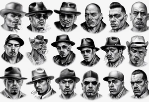 photorealistic chicano gangsters tattoo idea