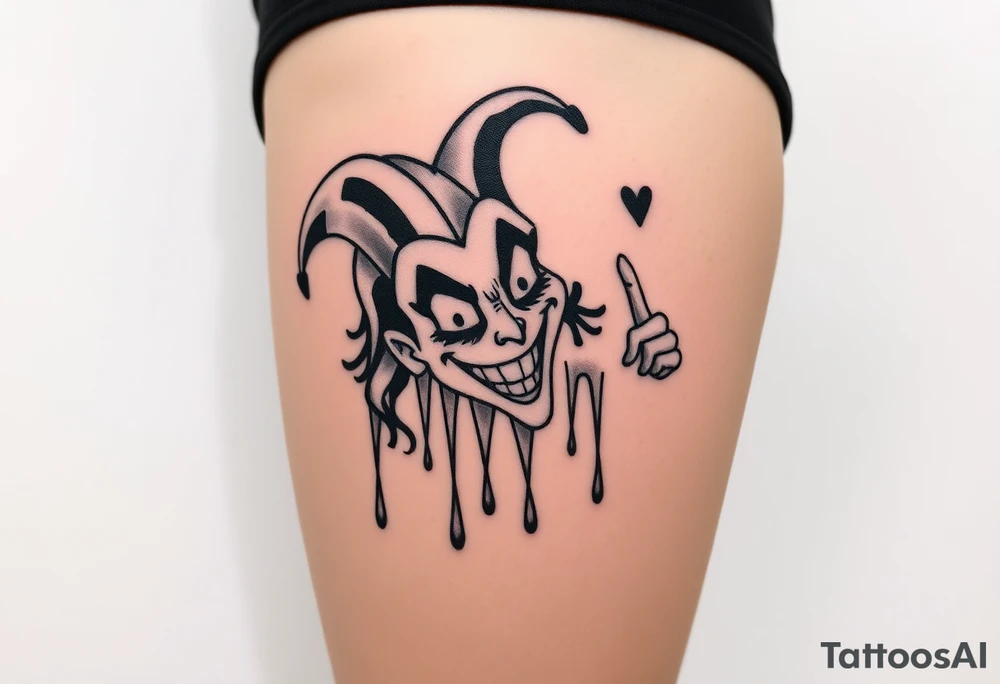 Candy new age joker dripping tattoo idea
