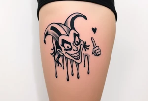 Candy new age joker dripping tattoo idea
