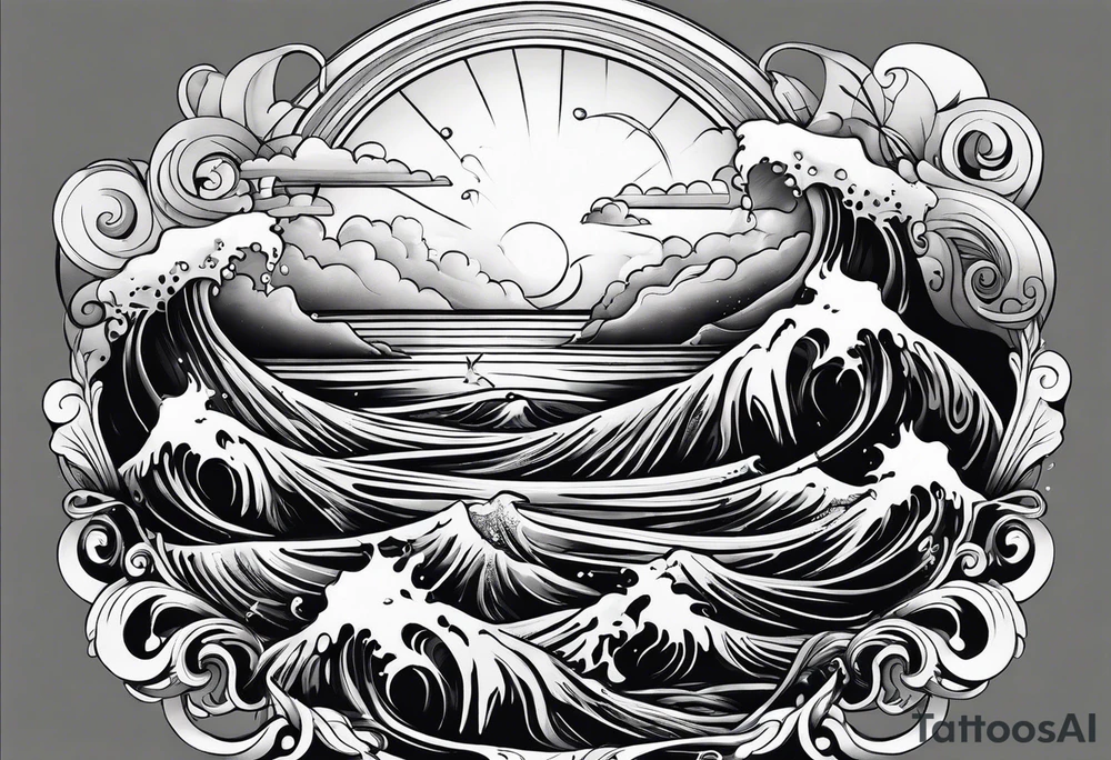 calm ocean water tattoo idea