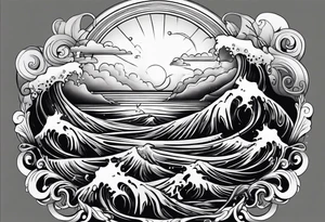 calm ocean water tattoo idea