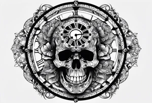 sacredgeometry, skull, clock, life, love tattoo idea