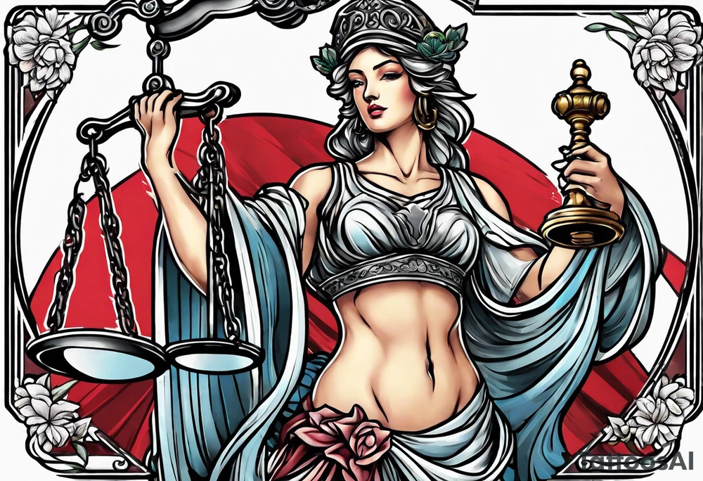 lady justice tattoo idea