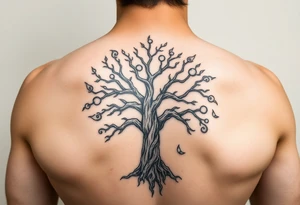 Gaelic tree of life full sleeve tattoo idea