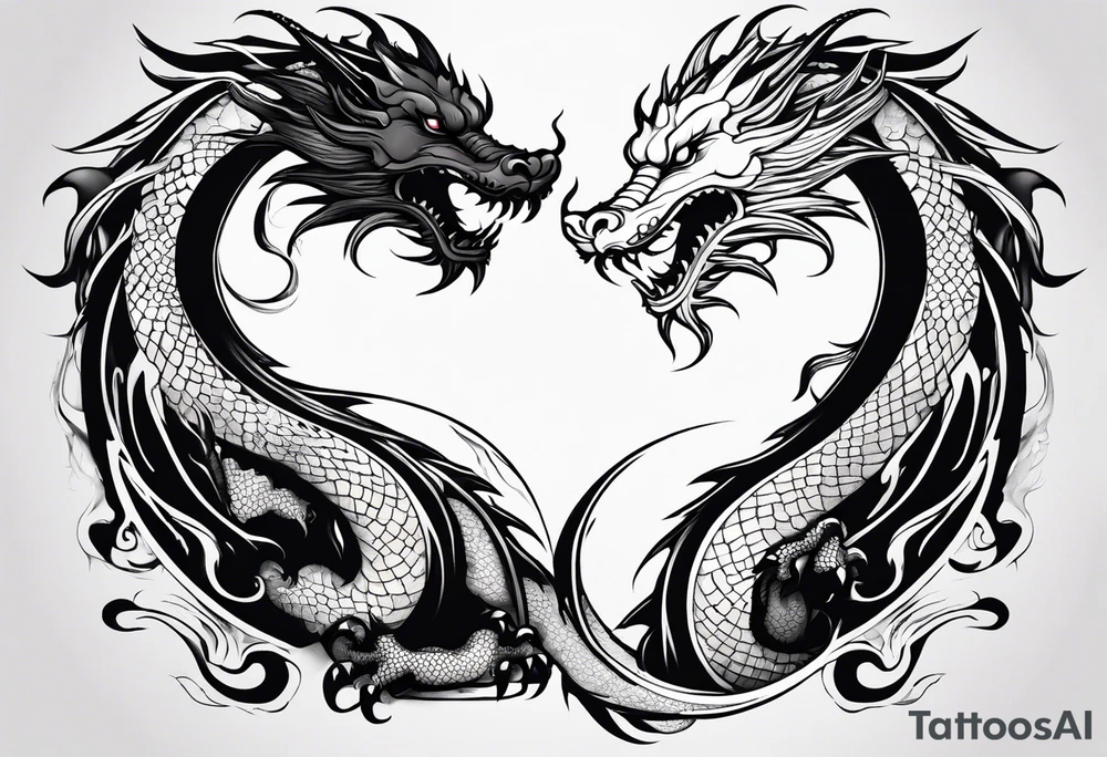 Yin and yang as a dragon tattoo idea