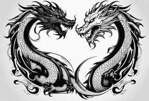 Yin and yang as a dragon tattoo idea