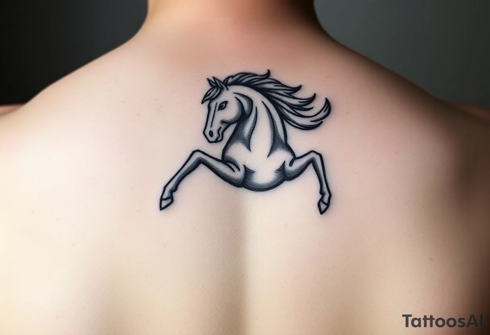 Powerful aquarius zodiac sign plus year of the horse tattoo idea