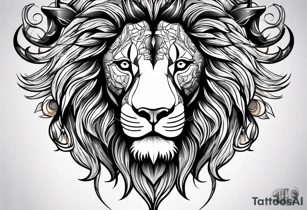 Leo zodiac sign couple tattoo idea