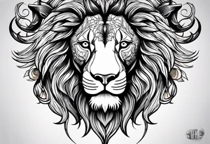 Leo zodiac sign couple tattoo idea