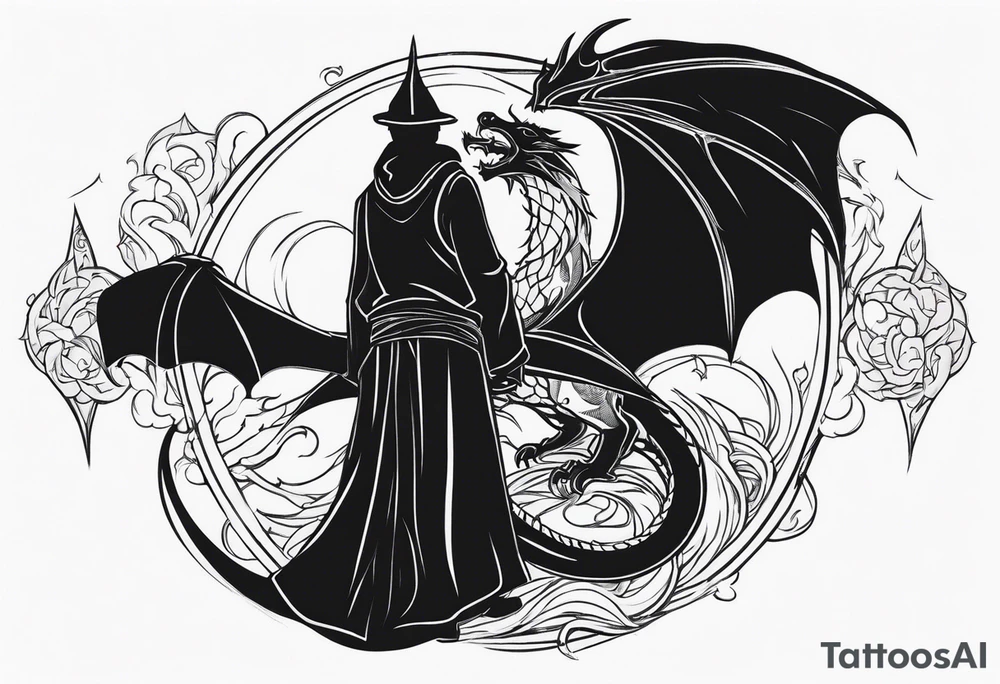 wizard with a dragon tattoo idea