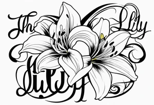 The name lily attached to a flower tattoo idea