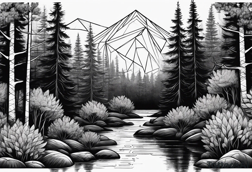 Dense forest tattoo idea