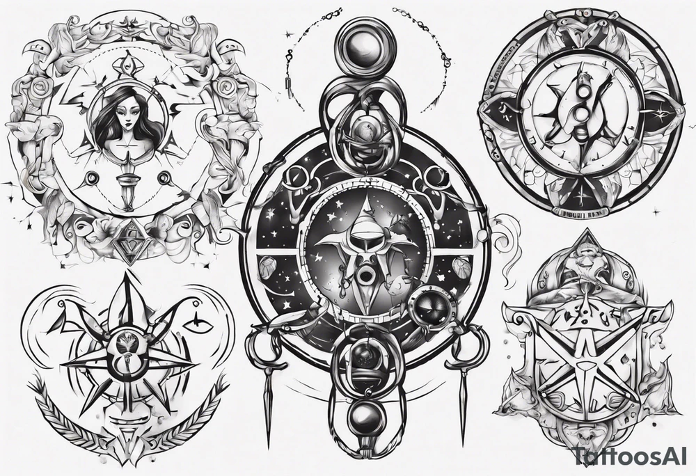 Gemini and compas tattoo idea