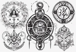 Gemini and compas tattoo idea