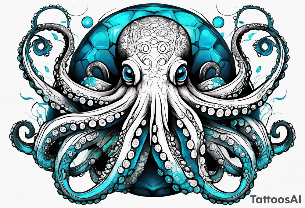 octopus with neon Blue suckers tattoo tattoo idea