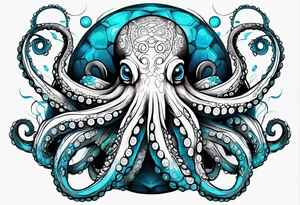 octopus with neon Blue suckers tattoo tattoo idea