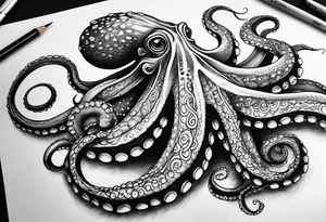 long octopus tattoo idea