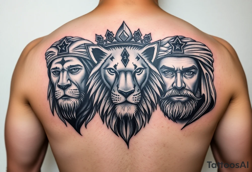 first off all can u get me a picture of imam ali and a lion on on one side and imam ali on the other side make sure u get the pictures from google tattoo idea