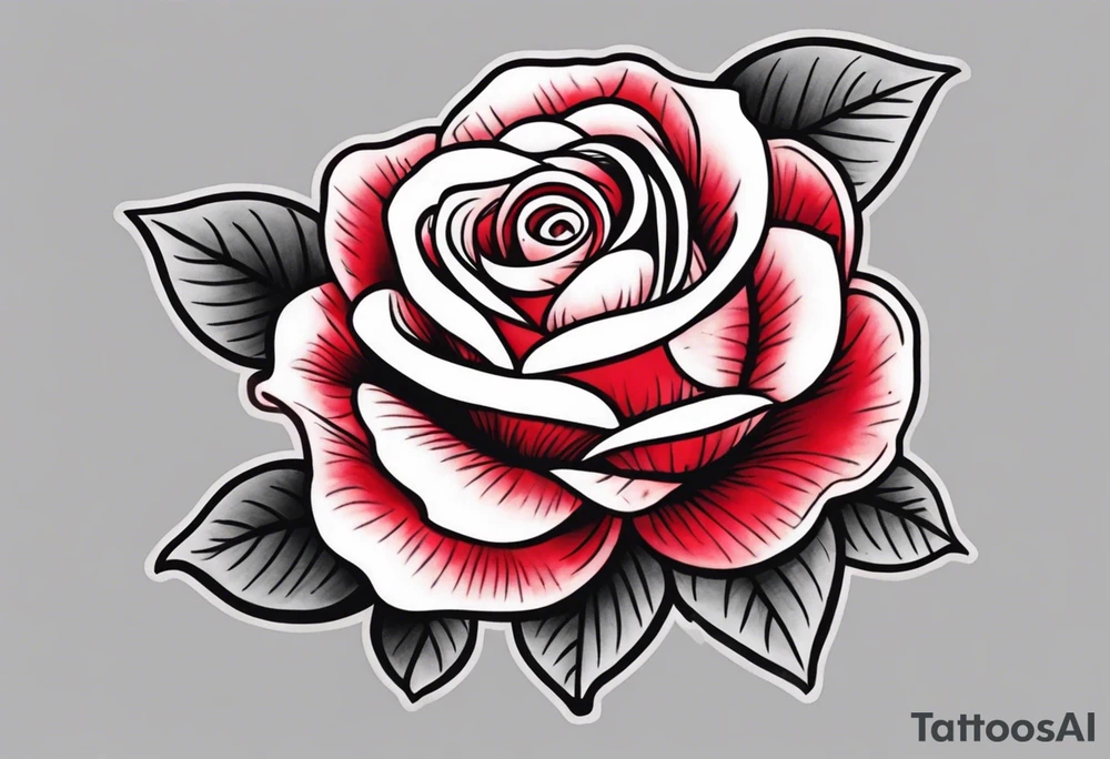 traditional rose red tattoo idea