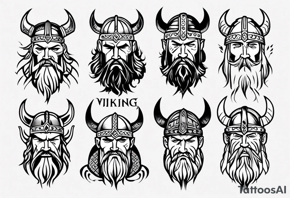 Viking face tattoo idea