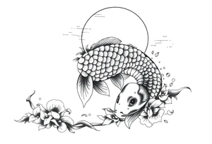 Koi sunset tattoo idea