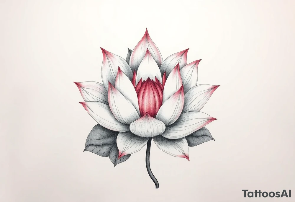 Crazy new school blooming lotus flowers tattoo idea