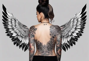 Full Back tattoo covering the whole back oblong tattoo idea
