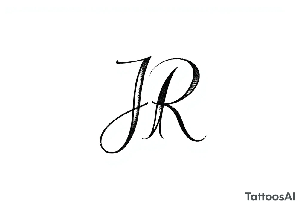 Letters J and R intertwined tattoo idea