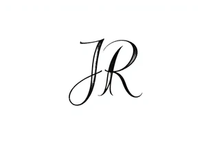 Letters J and R intertwined tattoo idea