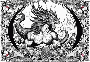 A triton with power symbols tattoo idea