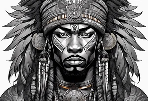 African warrior with a lion tattoo idea