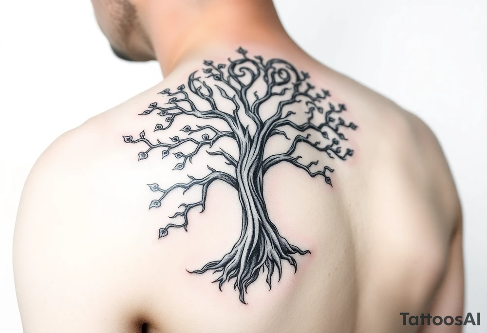 Irish shoulder tattoo, that is non-religious and has a Celtic tree tattoo idea