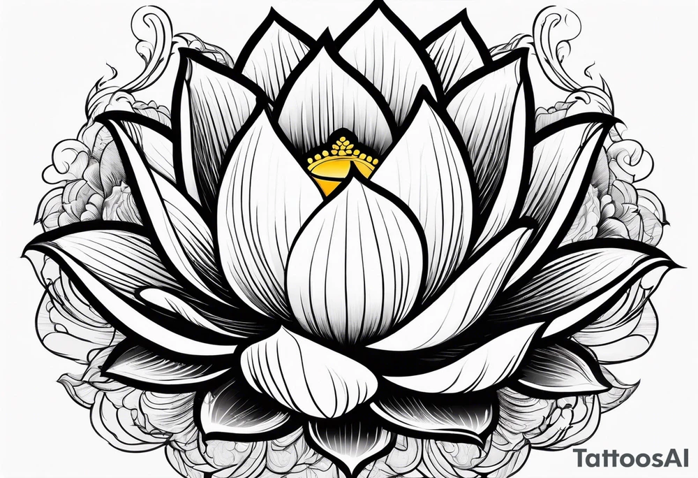 lotus flower  masculine design tattoo idea