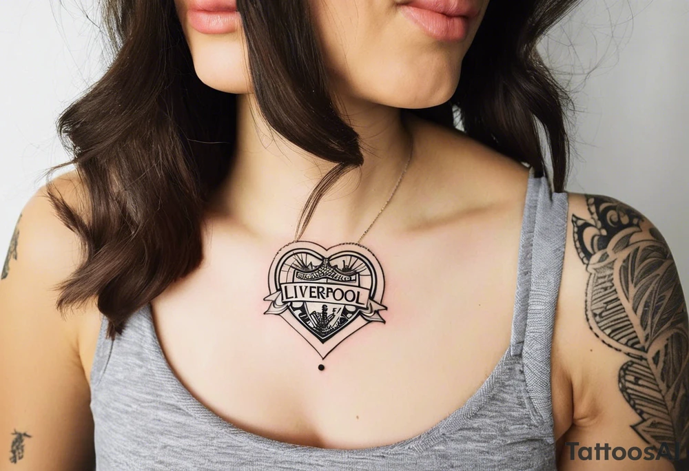 Small tattoo for a woman who love the Liverpool city, I would like to write the name of the city creating a heart shape tattoo idea