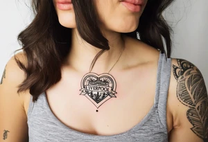 Small tattoo for a woman who love the Liverpool city, I would like to write the name of the city creating a heart shape tattoo idea