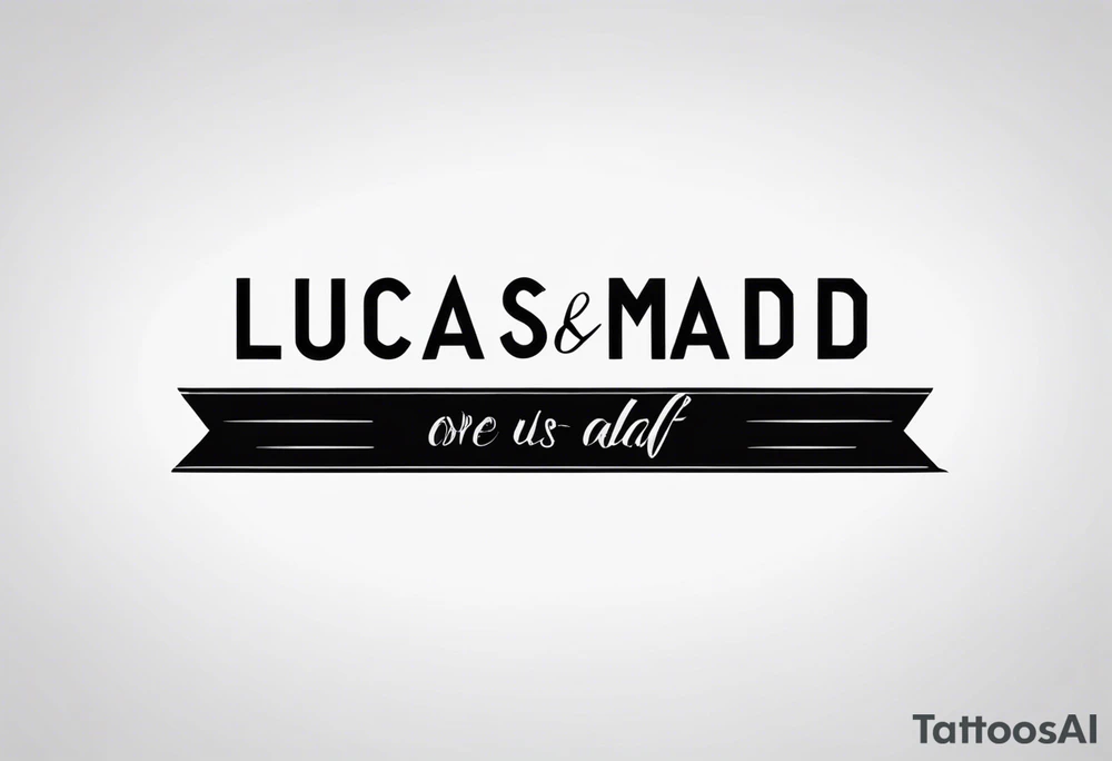 minimalist tattoo for couples (half mom and half dad), of our son's name "Lucas" tattoo idea