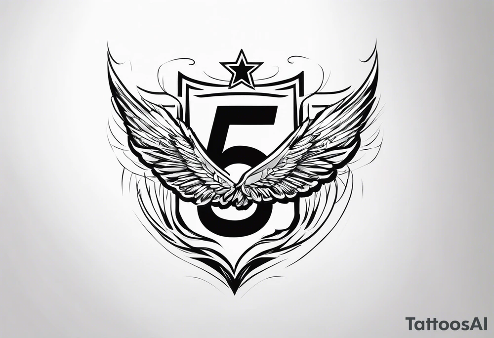 Baseball, number 5, wings tattoo idea