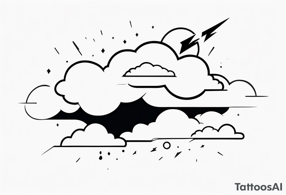 A lightning bolt striking from clouds. tattoo idea