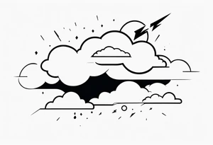 A lightning bolt striking from clouds. tattoo idea