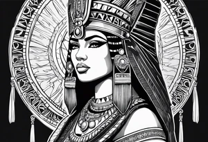 cleopatra with headdress tattoo idea